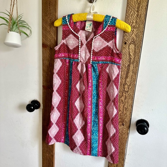 Lily Bleu Boutique Boho Sleeveless Mixed Media Tassel Girls 12 Dress - Picture 6 of 15